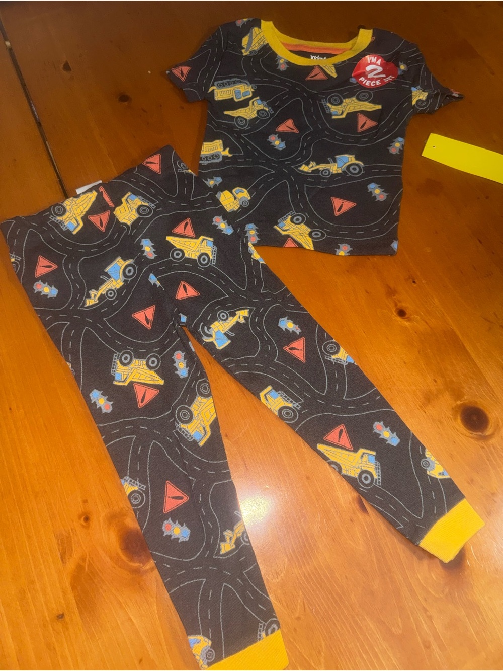 Kidgets Black & Yellow Construction Truck Kids Matching Set